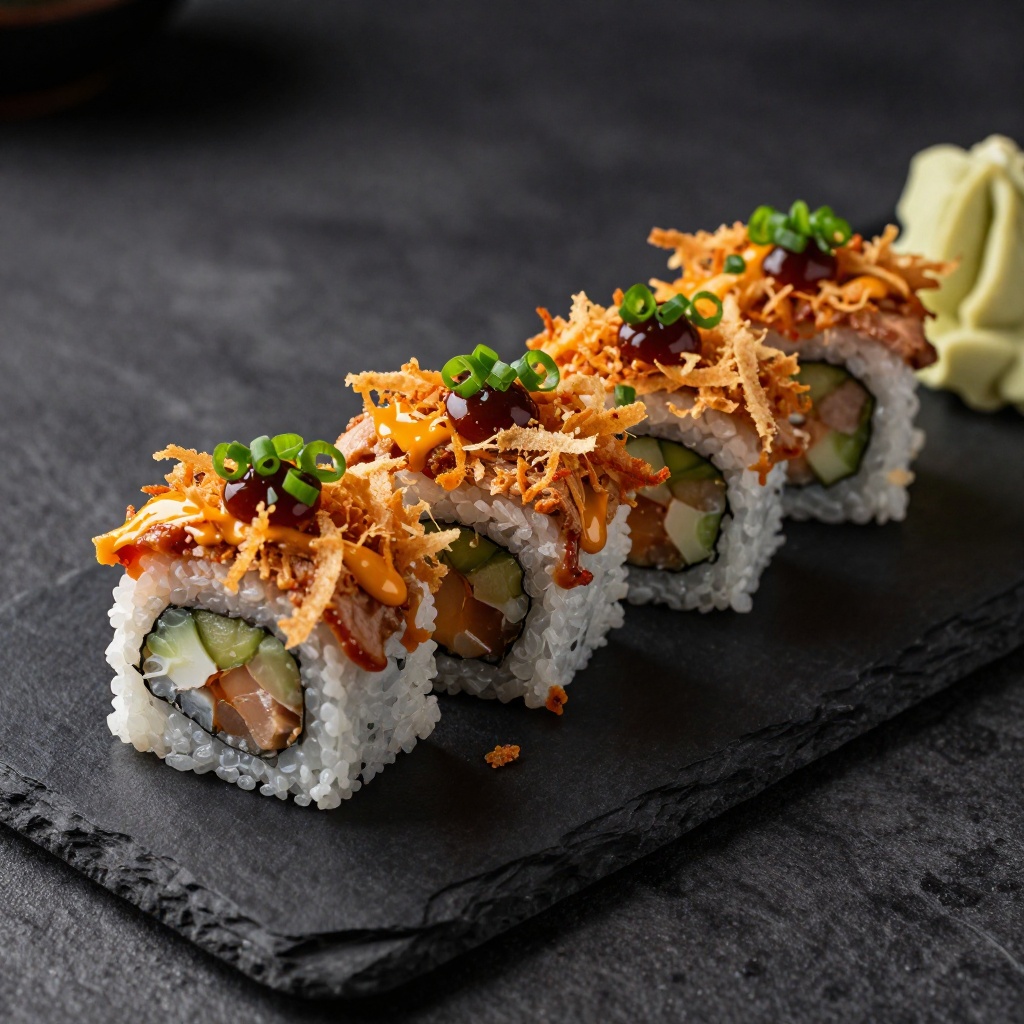 Maki croustillant au thon épicé