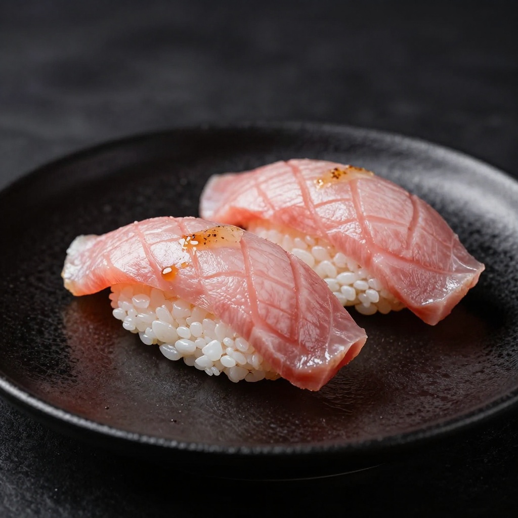Deux nigiri d’otoro, ventre de thon gras